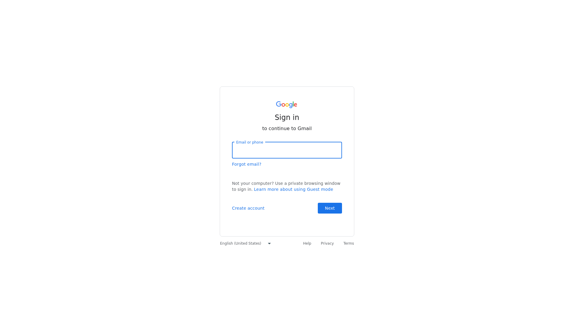 Screenshot of www.gmail.com taken on 2026-03-03 11:37